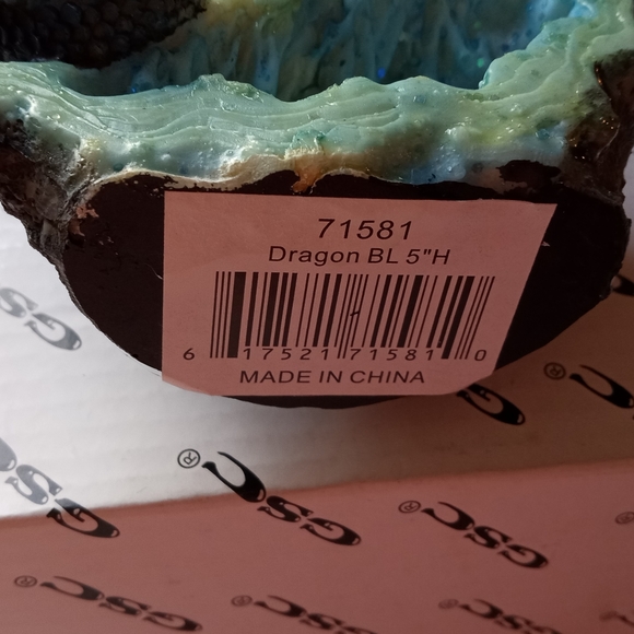 Blue Baby Dragon on Rock w/ Crystal Egg Figurine New in Box! - Picture 6 of 8